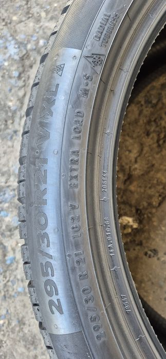4 anvelope iarna Continental,fata ca noi 265/35/21,spate 295/30/21;15%uzura,dot 2024.Pret/bucata.