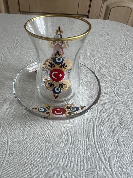 Турецкие стаканчики с блюдцами 500 тенге за все