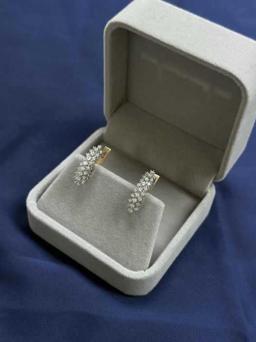 Золотые серьги с фианитами