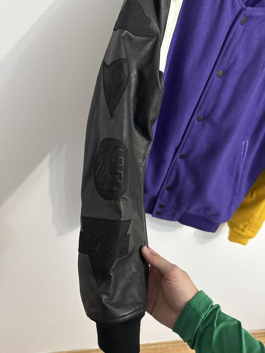 Geaca piele colegiu Jordan Varsity Dna Lakers marime S - M