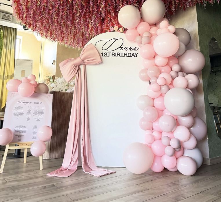 Фотозона,баннер ,шары,оформление шарами,арка из шаров