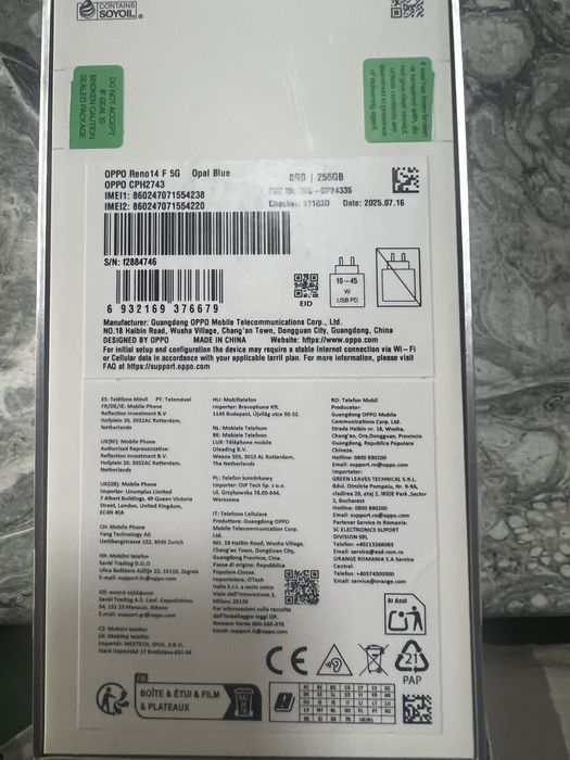 Oppo Reno14F 5G nou
