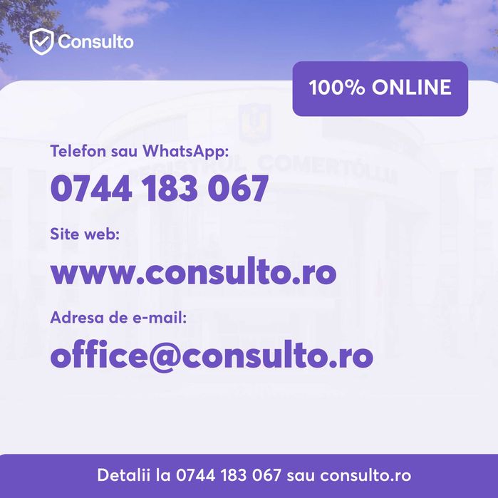 Infiintare, modificare si gazduire sediu firme SRL / PFA - Buzau
