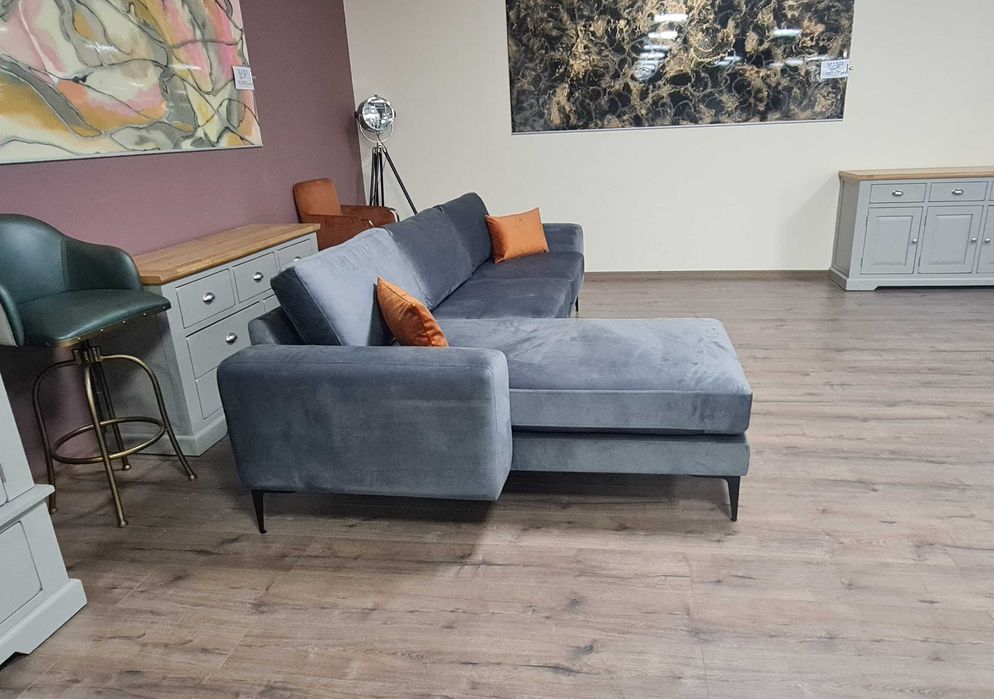 ПРОМОЦИЯ!!! Сив ъглов диван от плат Merlin