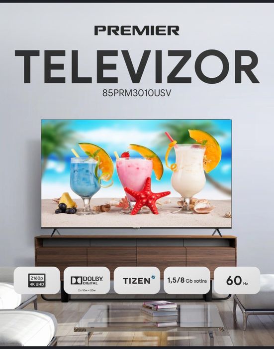 Телевизор PREMIER 4K UHD Smart TV диагональ от 100 до 32  Диагональ