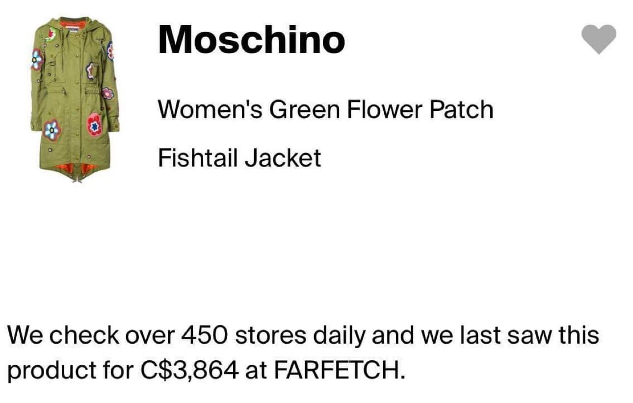 Moschino flower patch discount embroidered parka jacket