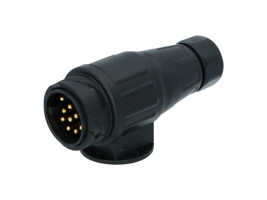 Fisa remorca auto Carpoint 12V 13 pini plastic Tip Jager ISO 11446, cu inchidere baioneta, pentru remorca rulota si suport biciclete, 1 buc