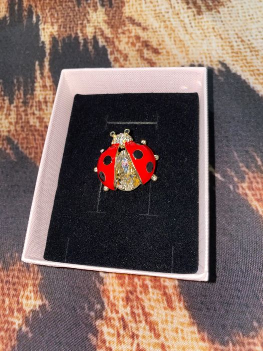 Брошь божья коровка украшение
