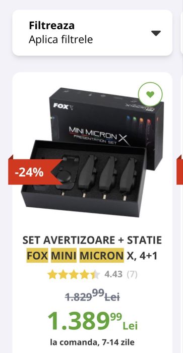 Set FOX Mini Micron X: 4 x avertizoare + 2 x Statie FOX