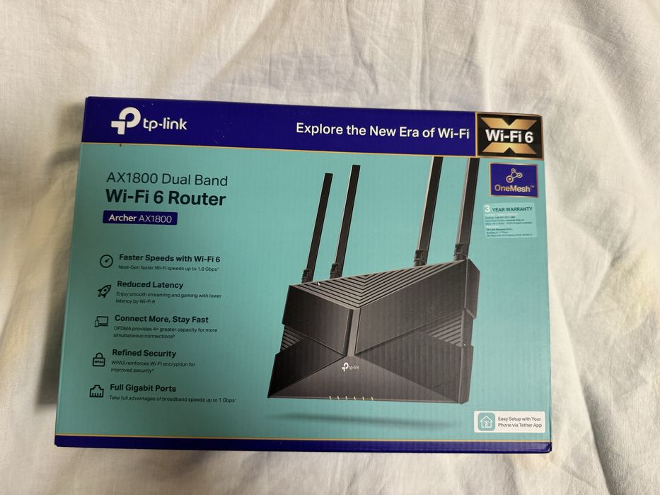 Рутер TP-Link Archer AX23, AX1800, Dual-Band, Gigabit, Wi-Fi 6, Черен
