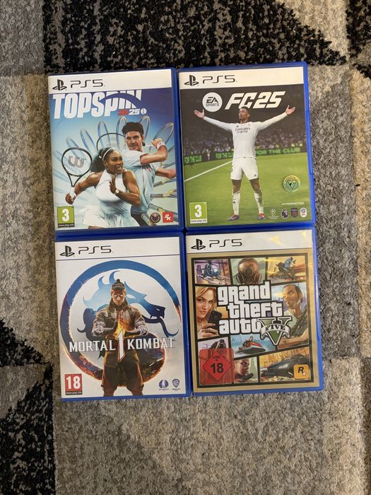 Jocuri ps5 impecabile fara zgarieturi mortal kombat 1 fc 25 top spin 2k25 gta V