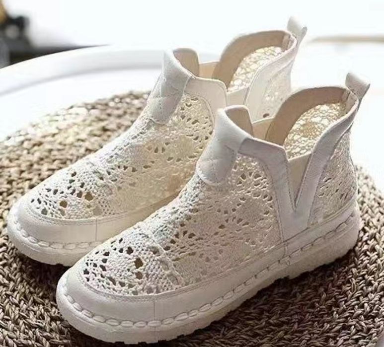 Женские крутые ботинки в сетку. Новые