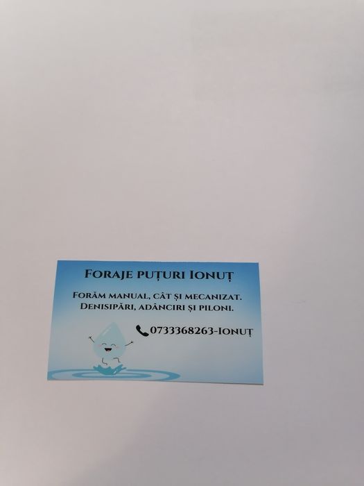 Foraje puțuri de apa potabilă