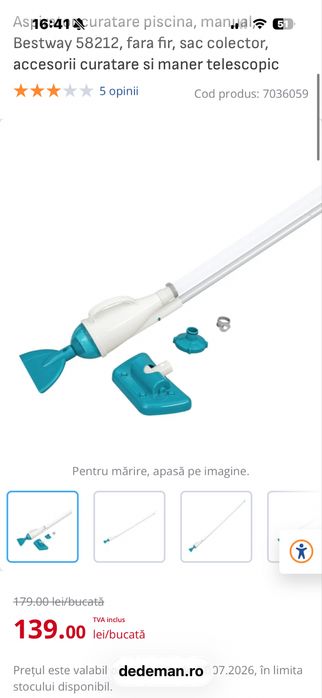 Aspiratir manual piscina