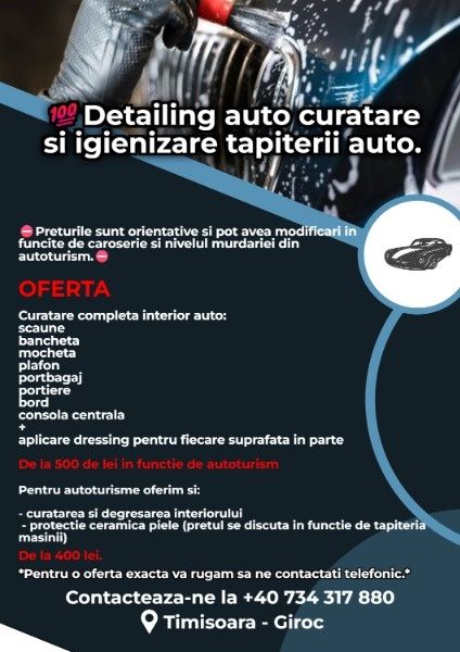 Curatare tapiterii auto de la 500 lei