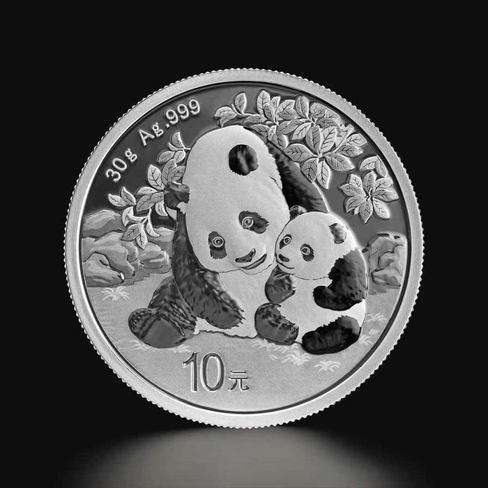 1 оz сребърна монета Китайска панда и позлатени от 2001  до 2026