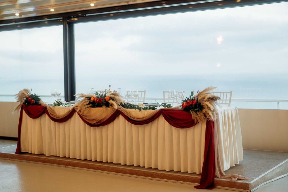 Украса за сватба - пампаска трева - тъмно зелено и оранжево