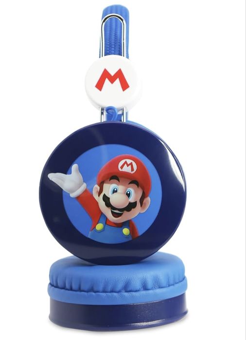 Căști cu fir OTL Technologies SM1109 Super Mario pentru copii, albastre