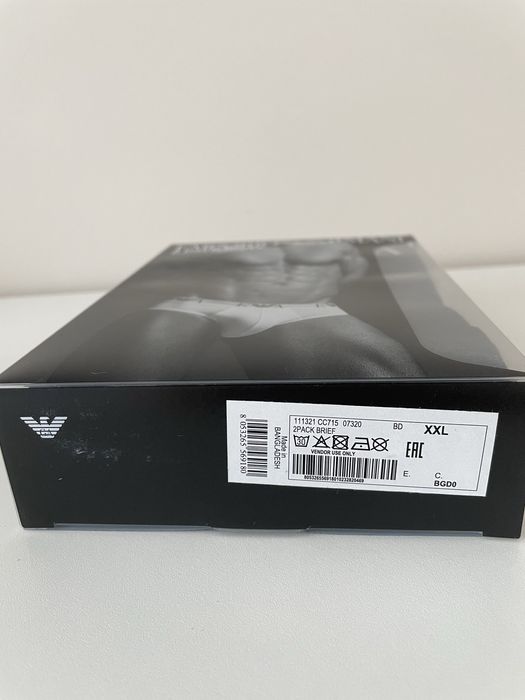 Set chiloti barbati, 2 bucati, Emporio Armani Brief, negru, XXL