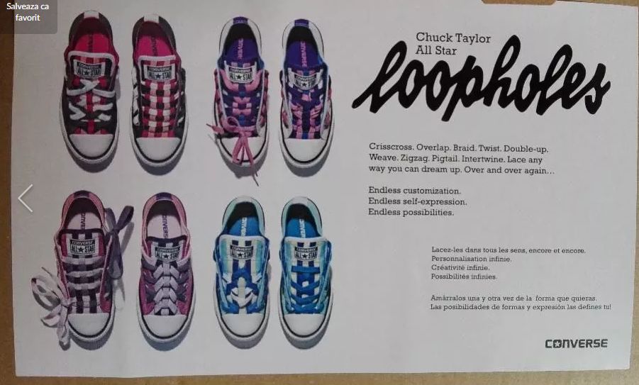 Converse Chuck Taylor Loopholes, mar 35 (potriviti marimii 36)