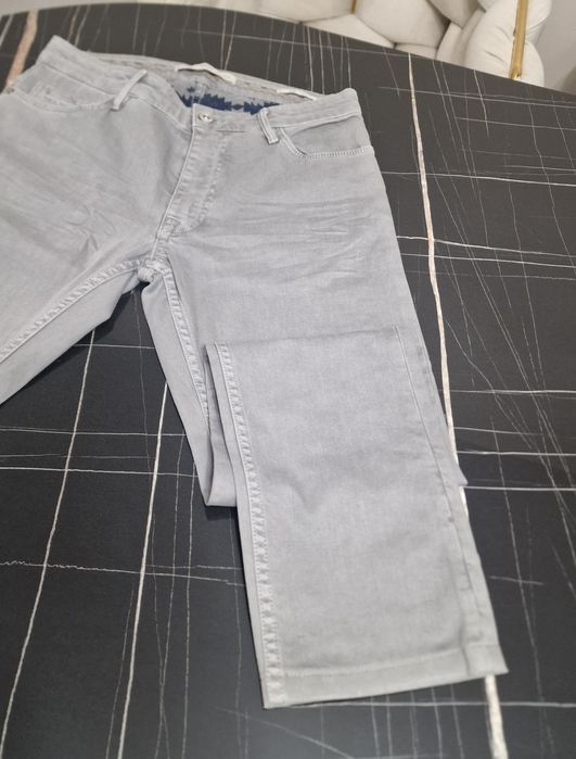 Pantaloni Mango Man slim, gri