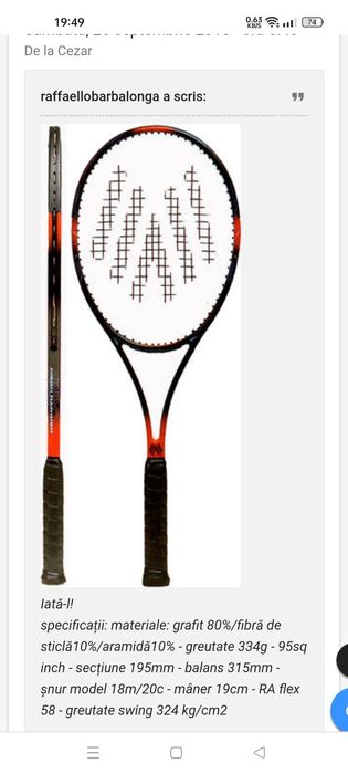 Racheta tenis Alto Diego Nargiso pro!