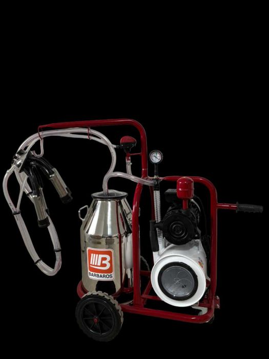 Aparat de muls vaci cu tanc vacuum, 1post , 1bidon 40l aluminiu pahare inox 250l/min 0.55kw