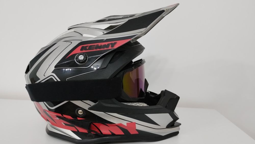 Casca moto cross enduro atv mountain bike Kenny performance + ochelarii