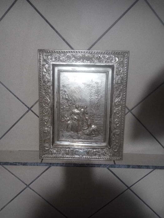 Tablou metaloplastie din cupru argintat reproducere după Goya