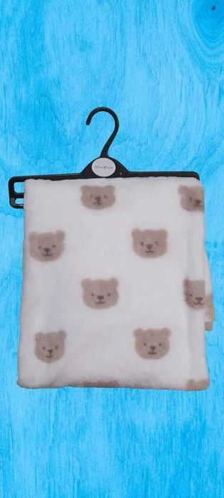 Patura pentru bebelusi wellsoft imprimata cu ursulet Teddy100x85