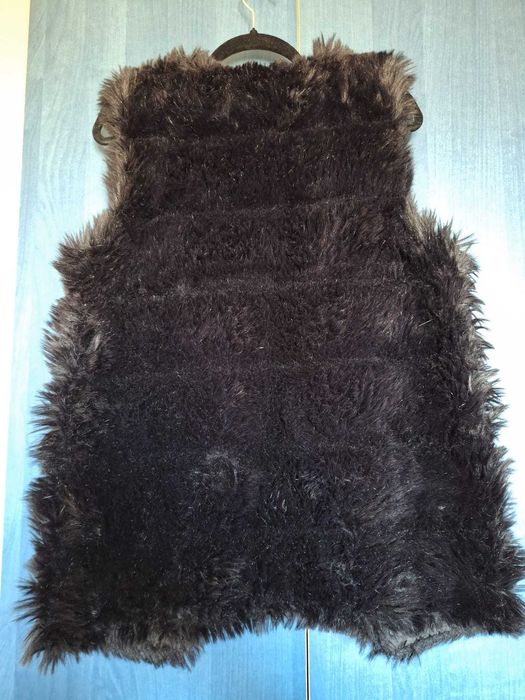 Vestă damă neagră din blăniță, model elegant, mărimea L