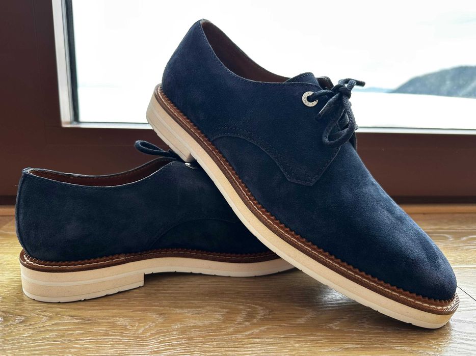 Pantofi bărbătești Jimmy Choo noi - Oxford Blue suede