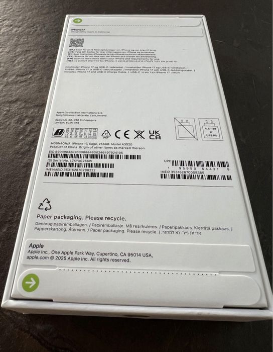 Iphone 17 256GB Sage Green Sigilat