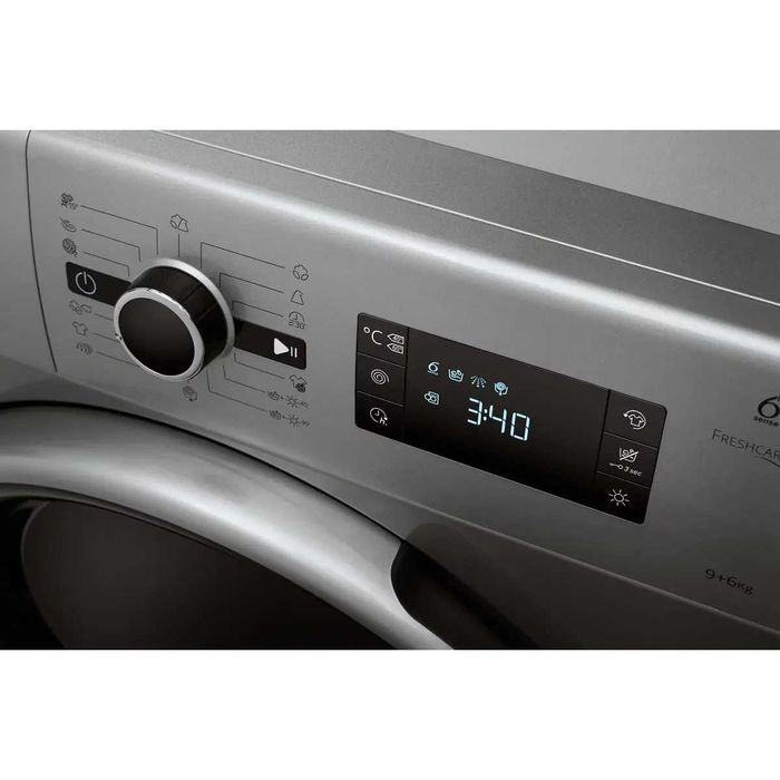 Masina de spalat rufe cu uscator Whirlpool FWDG96148SBS EU FreshCare+, 1400 RPM, 9 kg spalare, 6 kg uscare