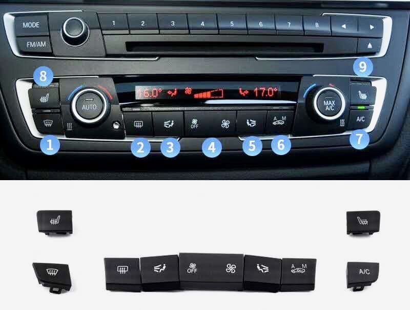 Комплект Капачета бутон копче климатроник BMW F30 F31 F20 F80 бмв ф30