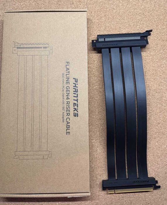 Extensie slot (riser) PCIe 4.0 x16 - 300mm - PHANTEKS Flatline - 180°