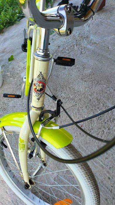 Bicicletă Pegas Strada Mini 20” 7S Shimano Tourney – crem/verde – stare foarte bună
