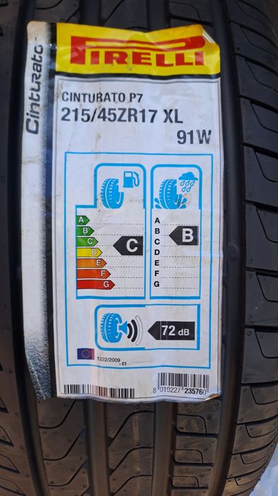 1бр. Нова 215/45/17 Pirelli Cinturato P7