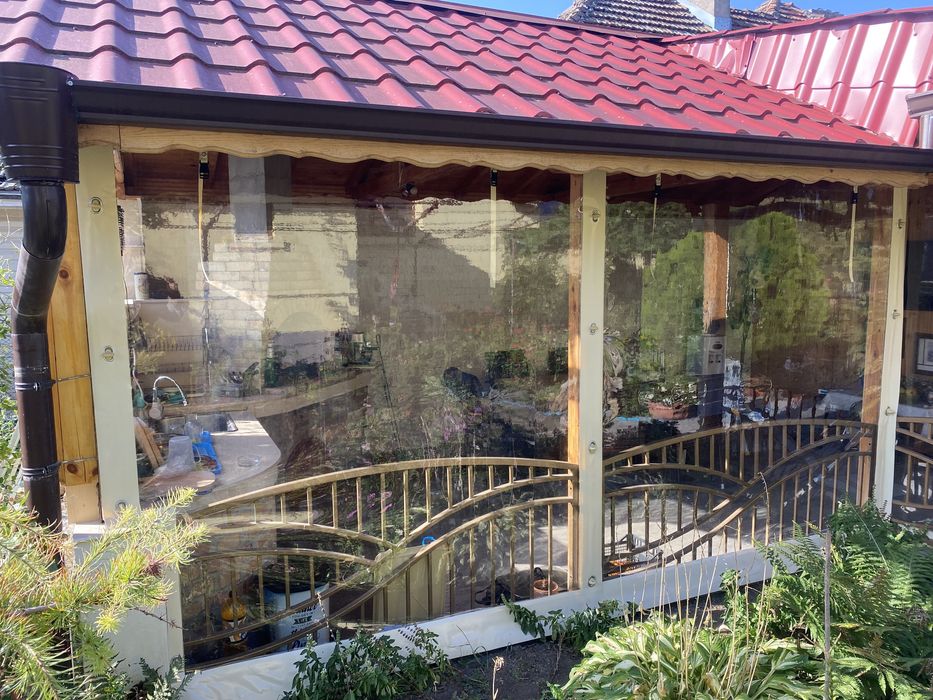 Ветроупорни завеси PVC винил кристал навеси барбекю тенти шатри найлон