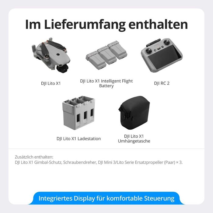 Дрон DJI Lito X1 Fly More Combo (DJI RC 2), Updated Version of Mini 3