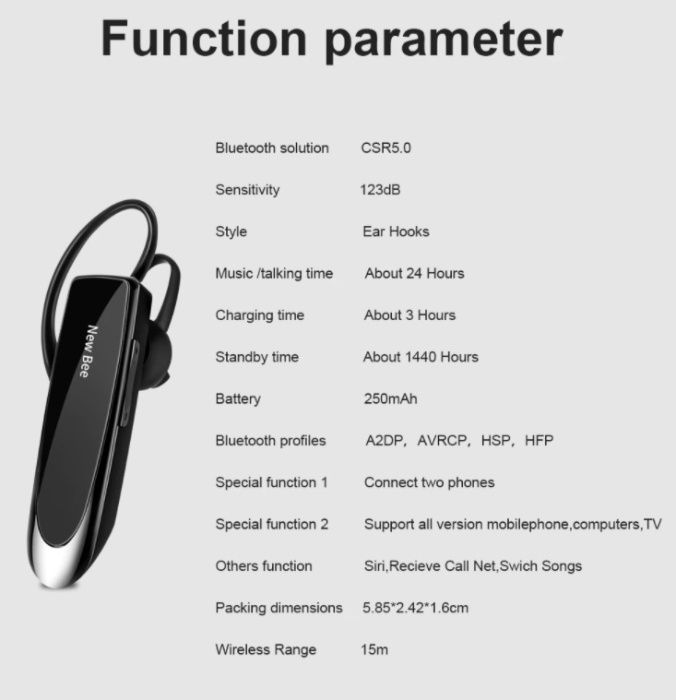 Наушники New Bee Bluetooth