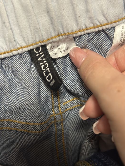 Сини дънки , H&M с висока талия