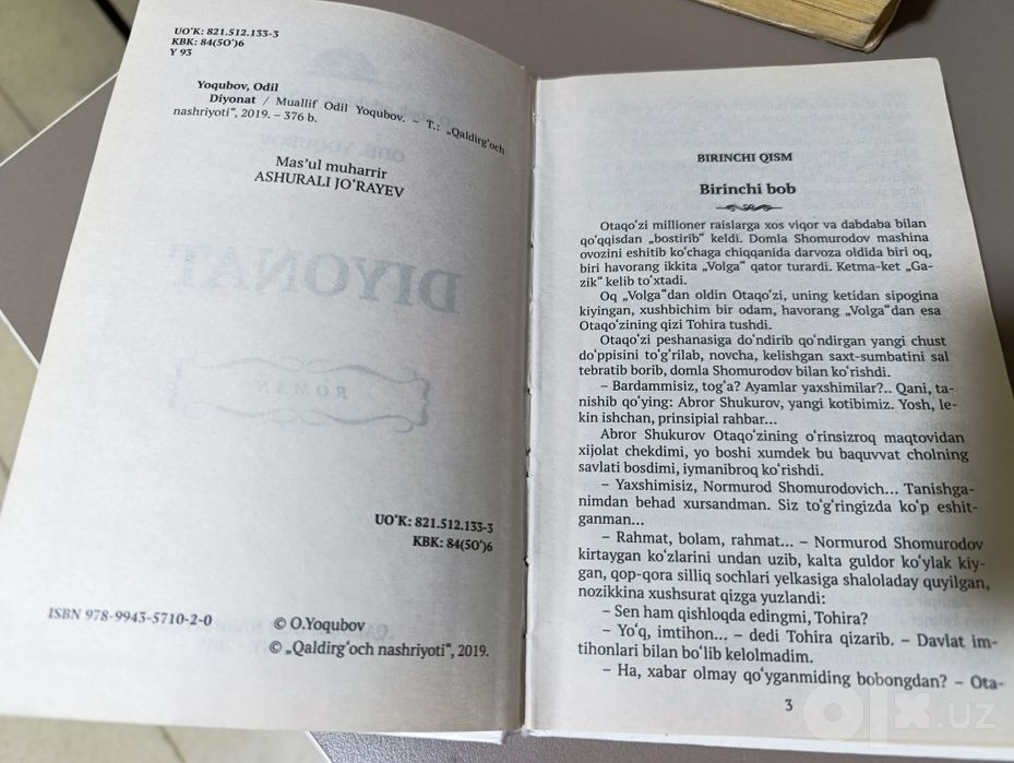 Odil yoqubov diyonat asari yangi holatda