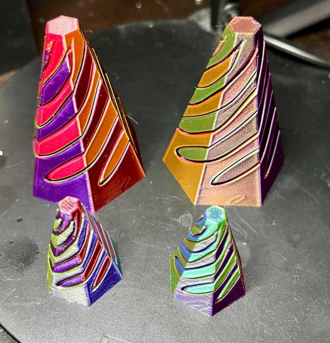 Set 4 mini fidget "spiral cone"