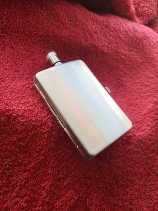 Sticla buzunar alcool inox + tabachera