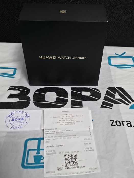 КАТО НОВ 48mm Huawei watch Ultimate ЗОРА Гаранция 2026г. Black | Черен