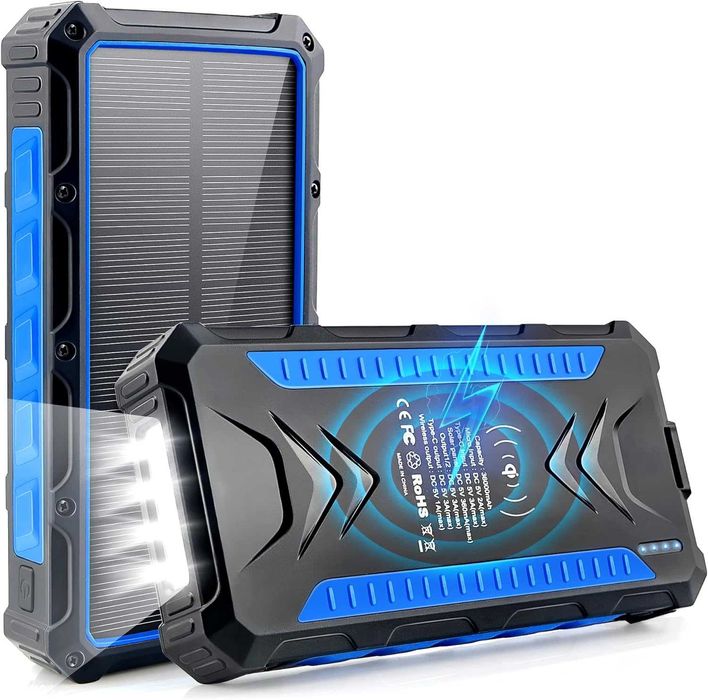 Мощна соларна батерия Solar Power Bank 36000mAh DJROLL  Qi