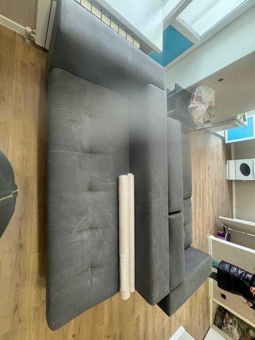 диван серый б/у, самовывоз,  3+1+1,5