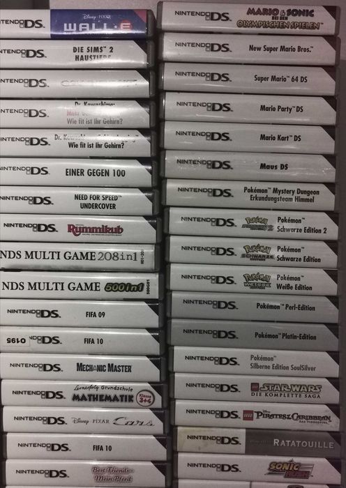 Vand/Schimb Colectie Lot 116 de jocuri (din 351) Nintendo DS ORIGINALE cu CUTIE  in valoare de 3900 euro sau SCHIMB CU DIVERSE PRODUSE sau AUTO