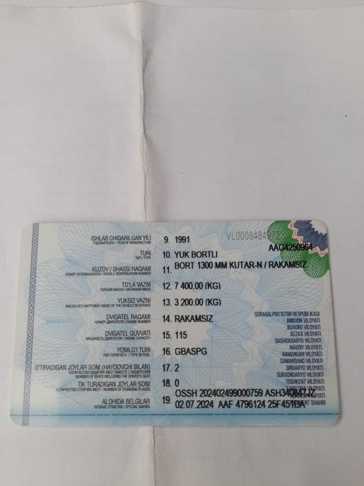 Gaz 53 1991 yil soz xolatda